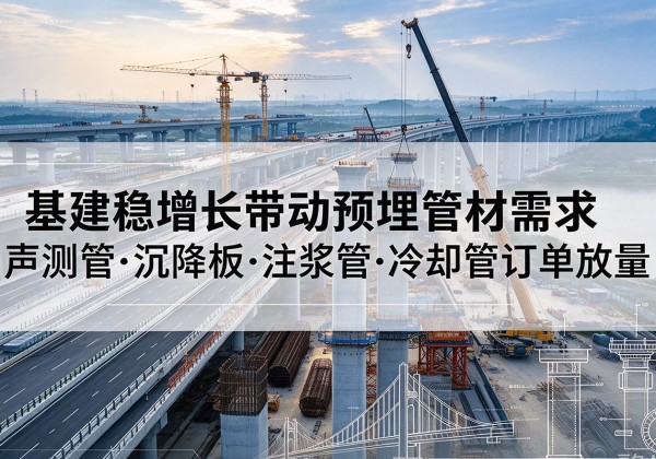 清河基建稳增长带动预埋监测管材需求，声测管、沉降板、注浆管订单持续放量